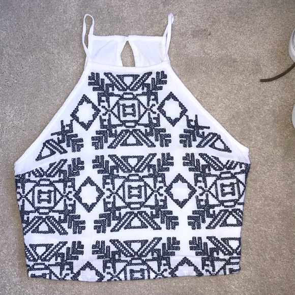 Blue and white crotchet tank - Picture 1 of 6